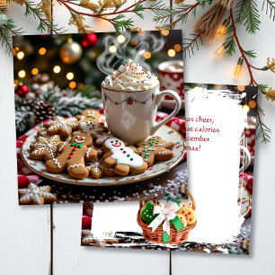 Carte Humour de Noël drôle Café et biscuits