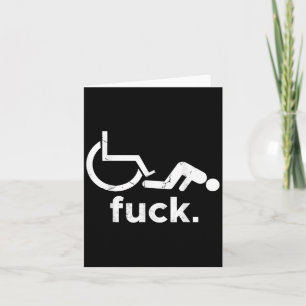 Carte Humour en fauteuil roulant Handicap Blague drôle -