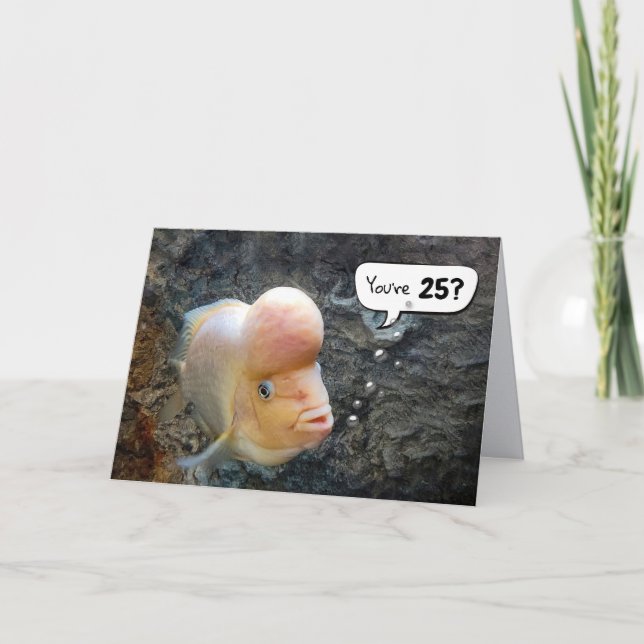 Carte Humour Flowerhorn Fish 25th Birthday (Devant)