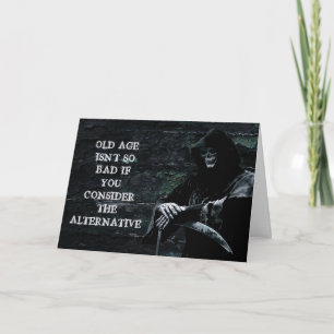 Carte Humour foncé Grande Faucheuse Anniversaire