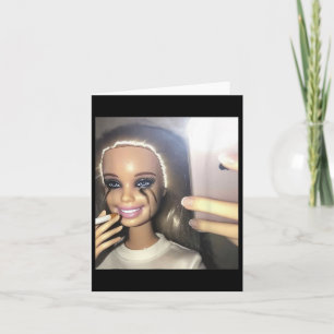 Carte Humour foncé Poupée Fumer Selfie Parodie