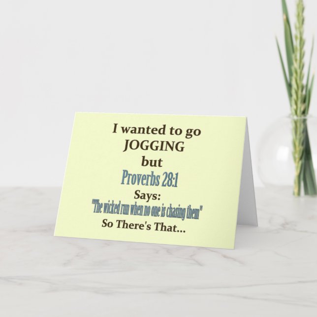 Carte Humour Jogging (Devant)
