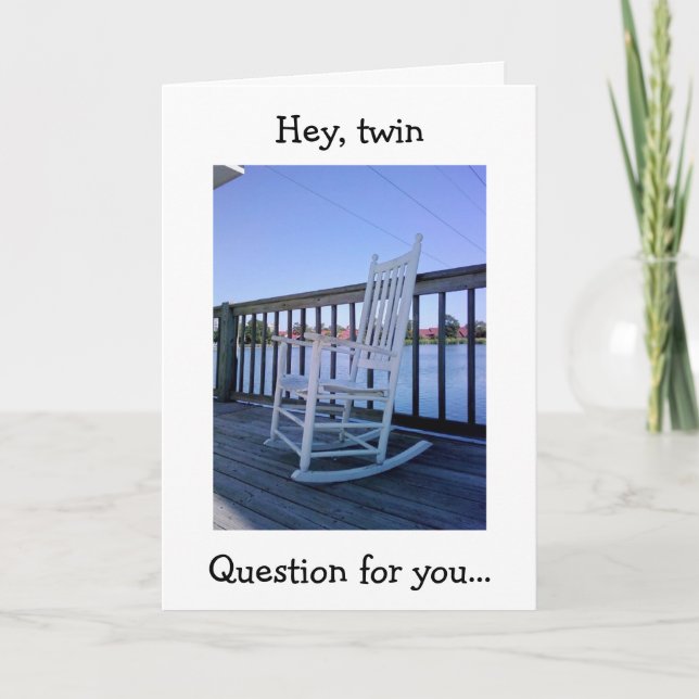 Carte Humour JUMEAU - ROCK D'ANNIVERSAIRE OU ROCK ET ROL (Devant)