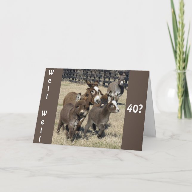 CARTE **HUMOUR POUR LES 40 ANS DE LA PART DE ÂNES ET RIE (Devant)