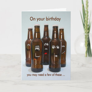 Carte Humour sur la bière d'anniversaire vieillir