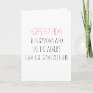Carte Humourous Birthday Grandma from Granddaughter
