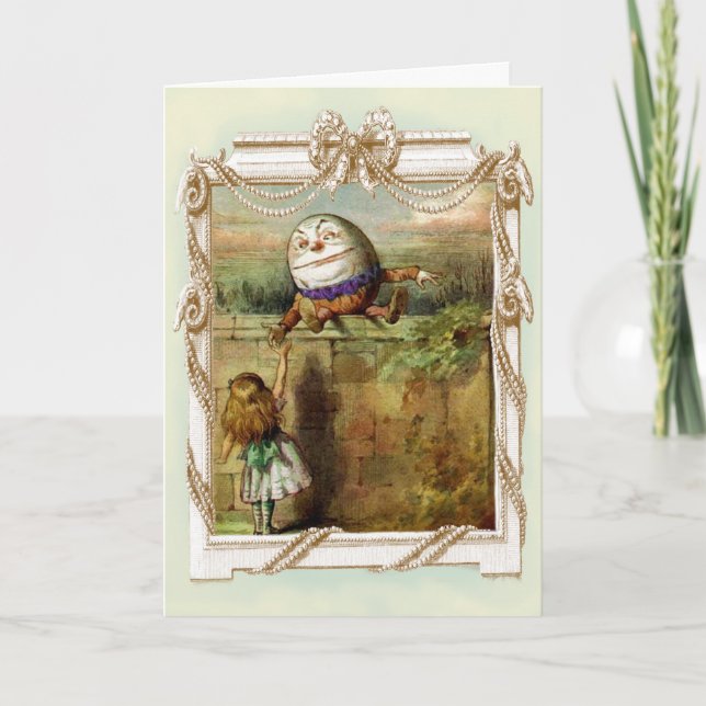 Carte Humpty Dumpty et anniversaire d'Alice joyeux (Devant)
