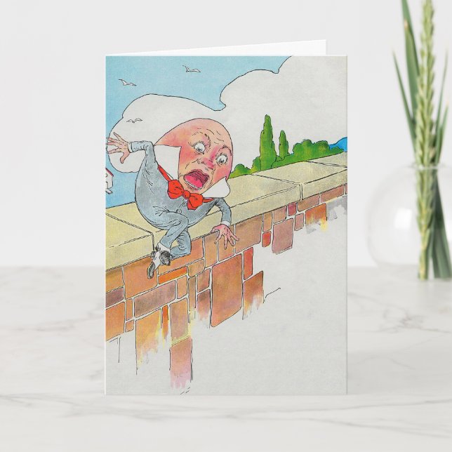 Carte Humpty Dumpty sur le mur mère oie rime (Devant)