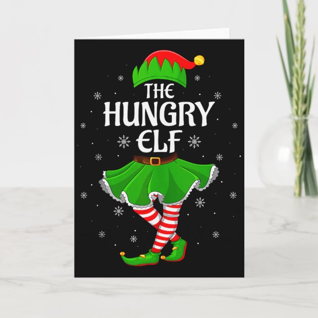 Carte Hungry Elf Christmas Family Girls Women Elf Squad  (Devant)