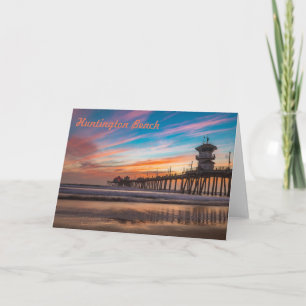 Carte Huntington Beach Pier au coucher du soleil