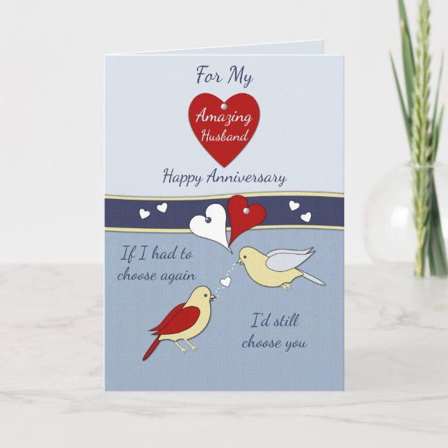 Carte Husband blue Wedding Anniversary (Devant)