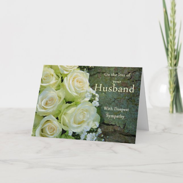 Carte Husband loss Rose sympathy Card (Devant)