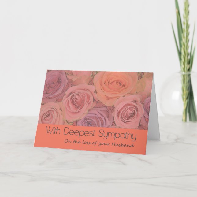Carte Husband loss Rose sympathy Card (Devant)