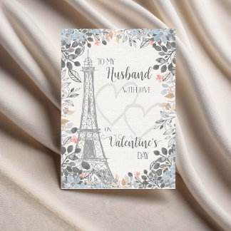 Carte Husband Romantic Valentines Day Eiffel Tower