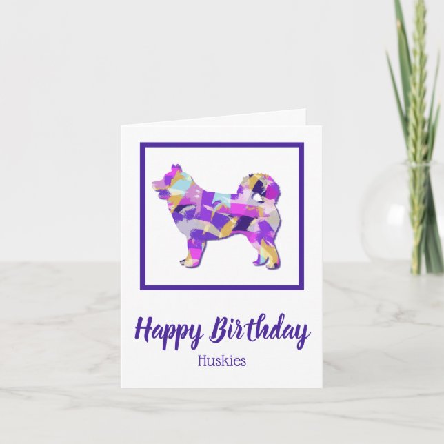Carte Husky Siberian Chien Silhouette PPY&B Anniversaire (Devant)