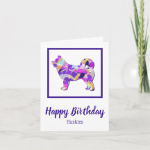 Husky Siberian Chien Silhouette PPY&B Anniversaire