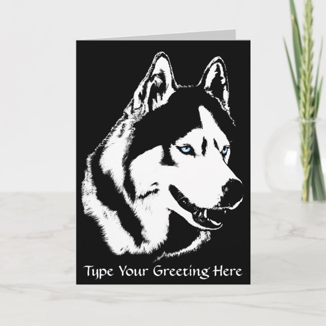 Carte Husky Sibérienne / Carte Malamute Alaskan -  (Devant)