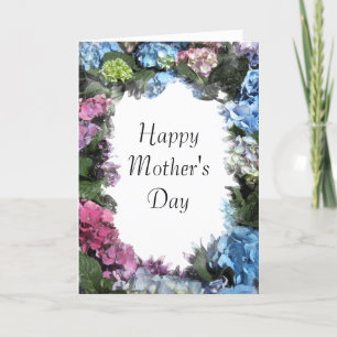 Carte Hydrangea Flower Frame Happy Mothers Day