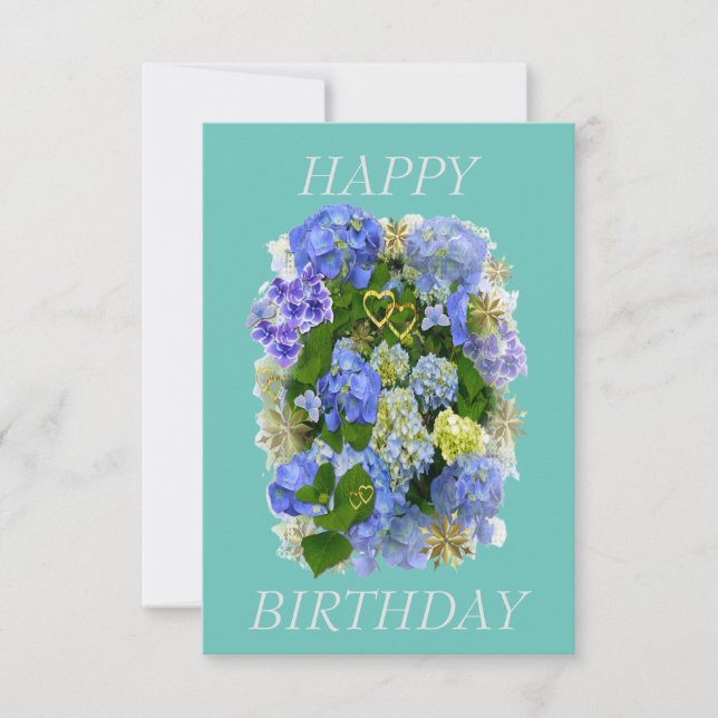 CARTE HYDRANGEA FLOWER JEUX ANNIVERSAIRE (Devant)