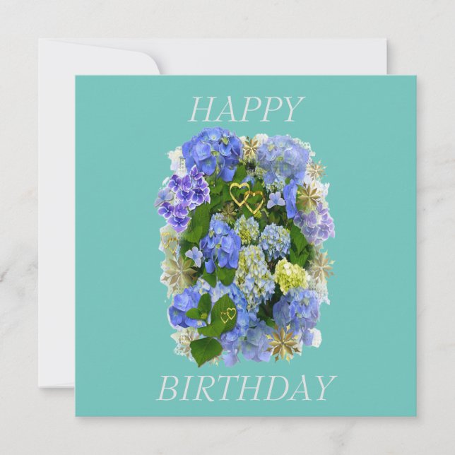 CARTE HYDRANGEA FLOWER JEUX ANNIVERSAIRE (Devant)