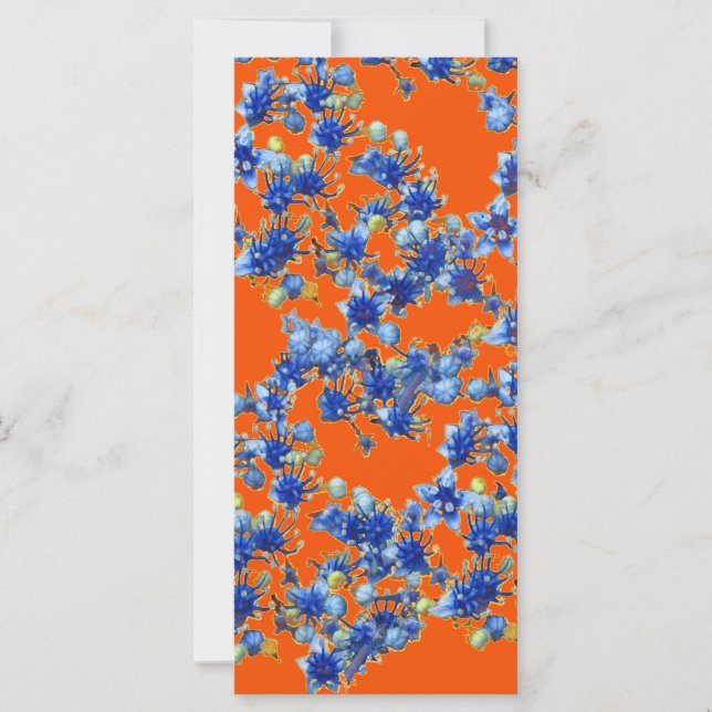 Carte hydrangea orange et bleu (Devant)