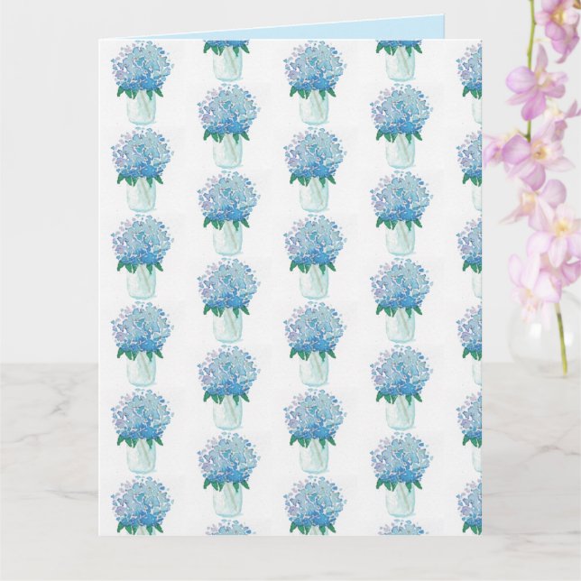 Carte Hydrangée bleue et violette (Orchidée)