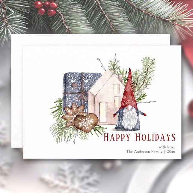 Carte Hygge Christmas Jote Gnome Nordic Holidays (Hygge Christmas Cute Gnome Nordic Holidays Card)