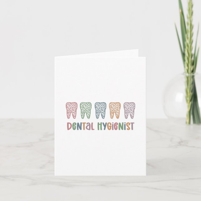 Carte Hygiéniste dentaire | RDH Dentist Léopards cadeaux (Devant)