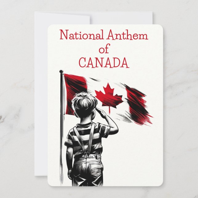 Carte hymne national du CANADA LYRICS (Devant)