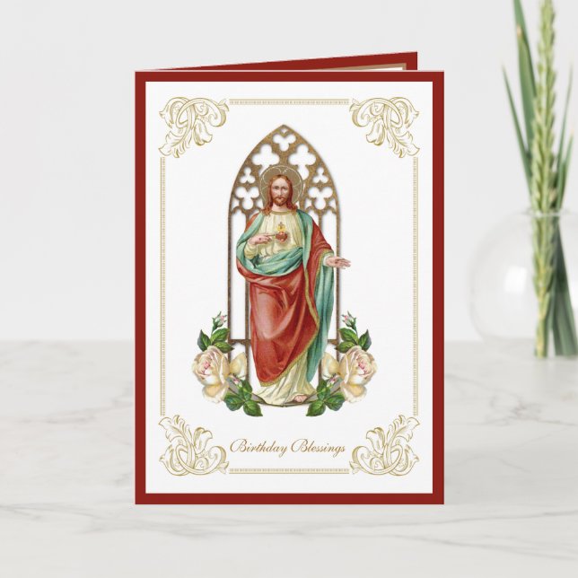 Carte Hymne Religieux Jésus Coeur Tout Brûler (Devant)