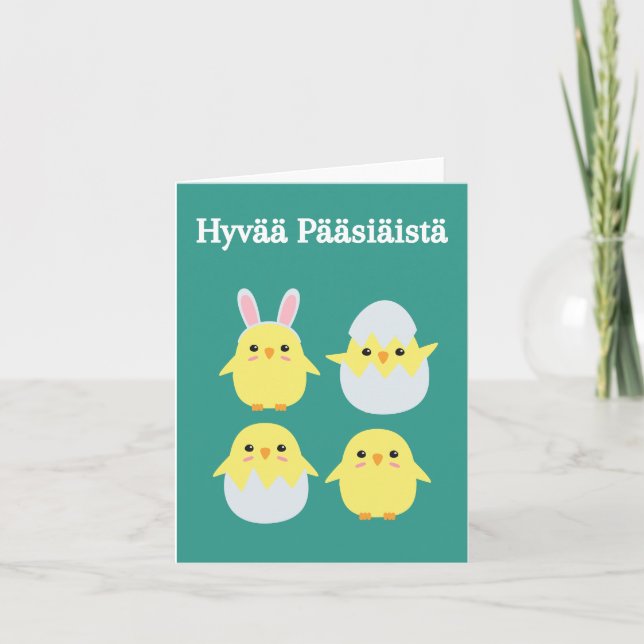 Carte Hyvää Pääsiäistä, Pâques joyeuses en Finlande (Devant)