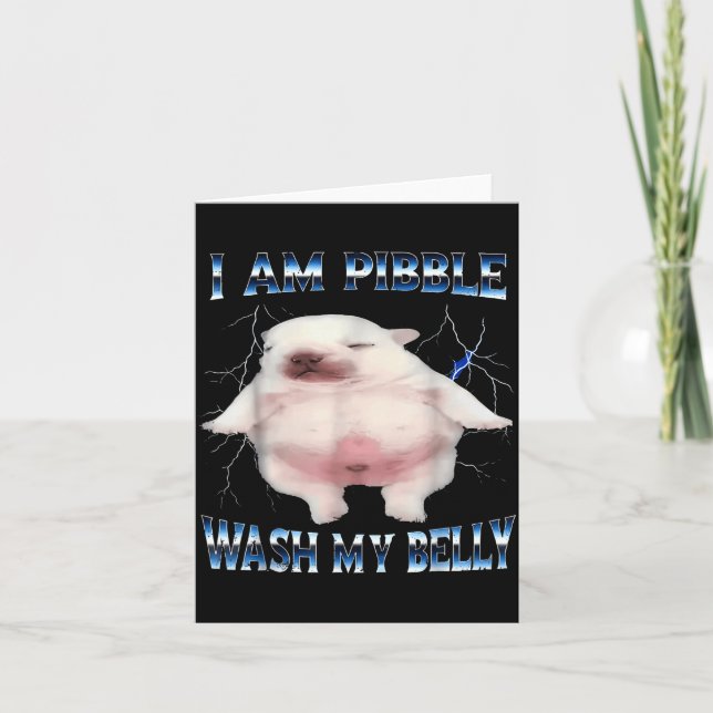 Carte I Am Bble Wash My Belly Bble Meme Funny Dog Brainr (Devant)