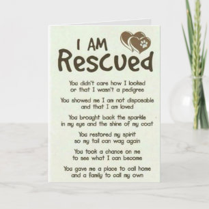 Carte I Am Rescued Best Dog Dad Card