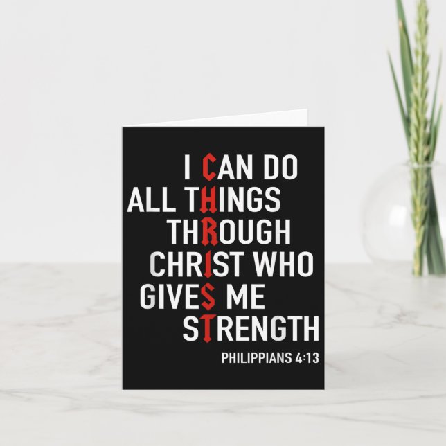 Carte I Can Do All Things Through Christ God Christian B (Devant)