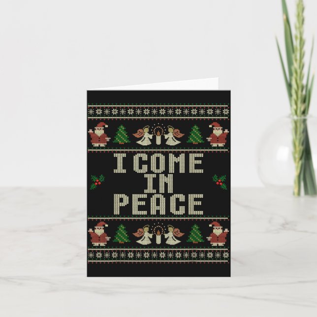 Carte I Come In Peace Couple Matching Ugly Christmas Swe (Devant)