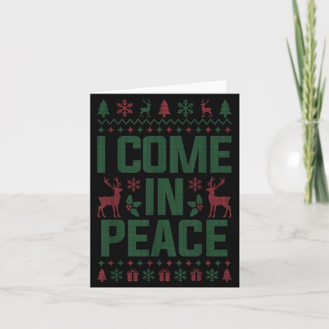 Carte I Come In Peace Couple Matching Ugly Christmas Swe (Devant)