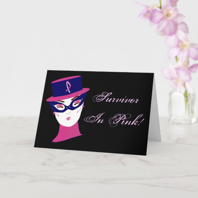 Carte I de sensibilisation au cancer du sein rose (Orchidée)