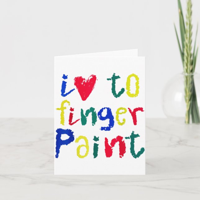 Carte I Heart Love To Finger Paint - Funny Couple  (Devant)