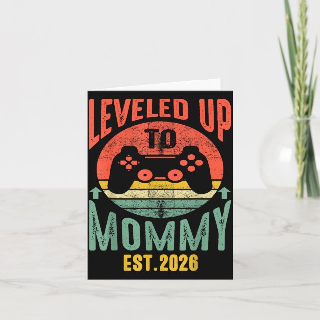 Carte I Leveled Up To Mommy 2026 Pregnancy Announcement  (Devant)