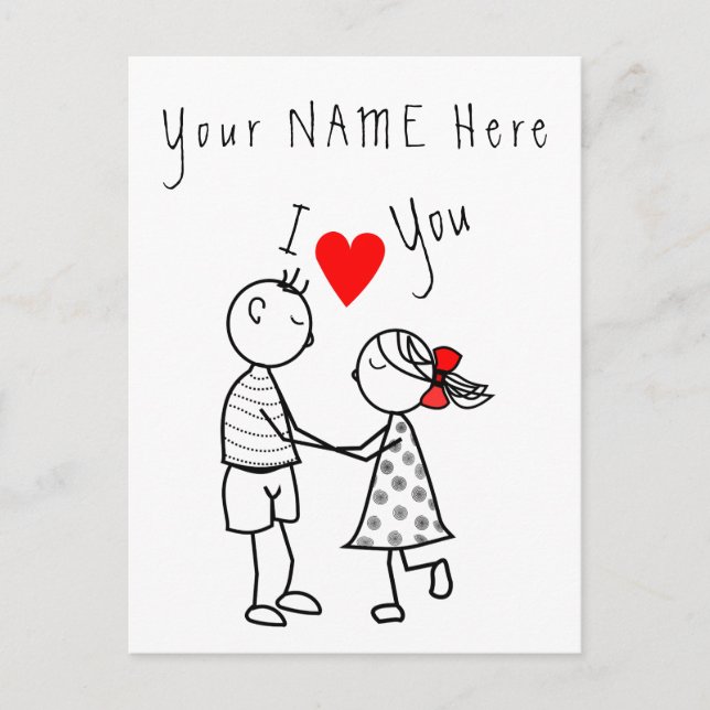 Carte I Lote You - Couple mignon - Texte / Nom per (Devant)