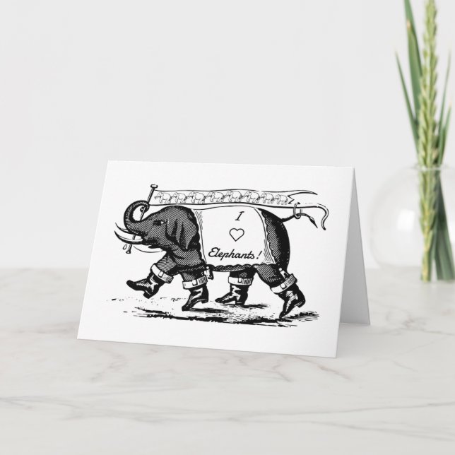 Carte I Love Elephants (Devant)