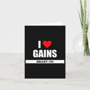 Carte I Love Gains Bodybuilding Gainz Gym Fitness Traini