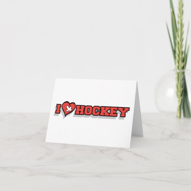 Carte I Love Ice Hockey - Coeur (Devant)