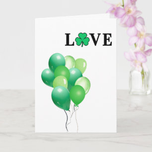 Carte I LOVE Irlande Green Balloon Moderne Élégant