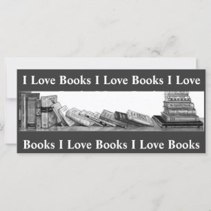 CARTE I LOVE LIVRES : SIGNET : PENCIL ART
