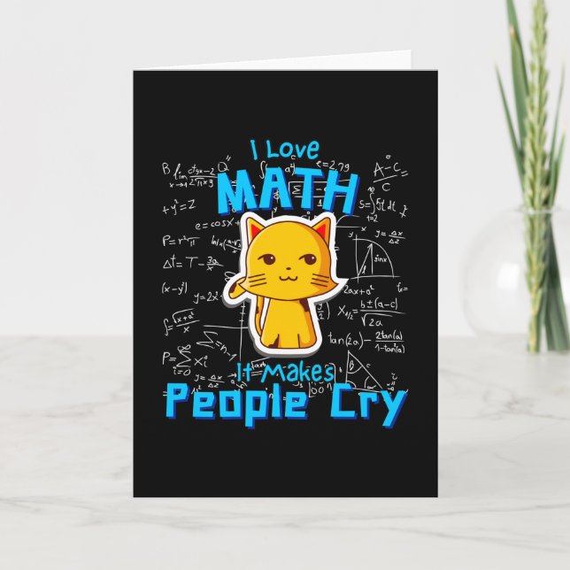 Carte I Love Math Funny Mathematician Cat Formuas Geek (Devant)