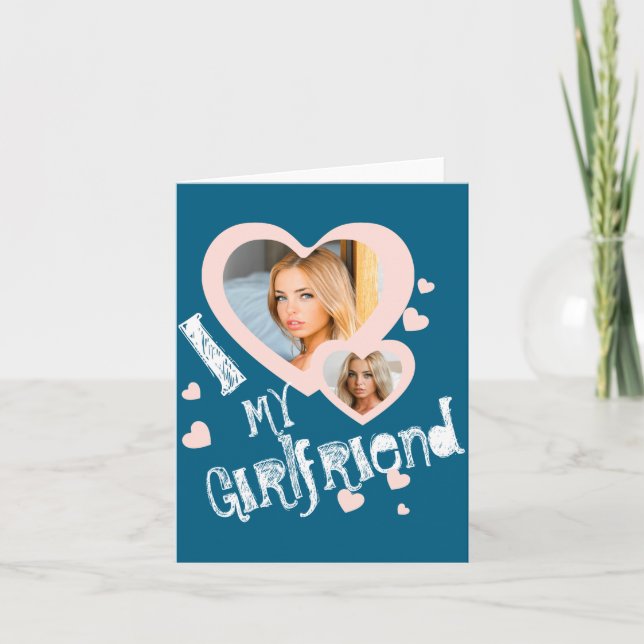 Carte I Love My Girlfriend Chalkboard Doodles Black Cute (Devant)