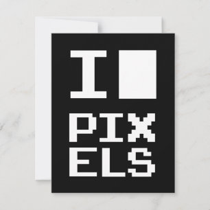 Carte I Love Pixels, design geek, art des pixels