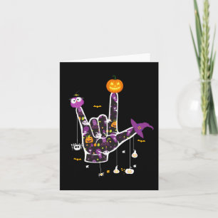 Carte I Love You ASL Halloween Langue des signes Hallowe