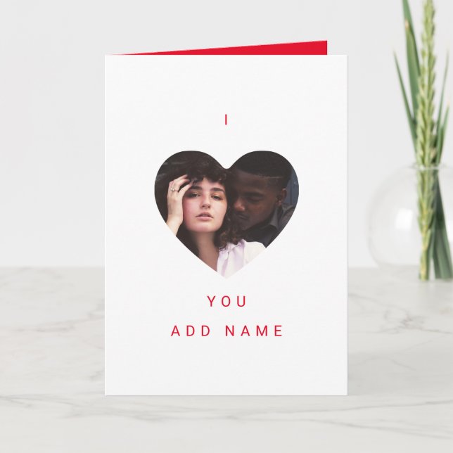 Carte I Love You Modern Photo and Text Valentines (Devant)